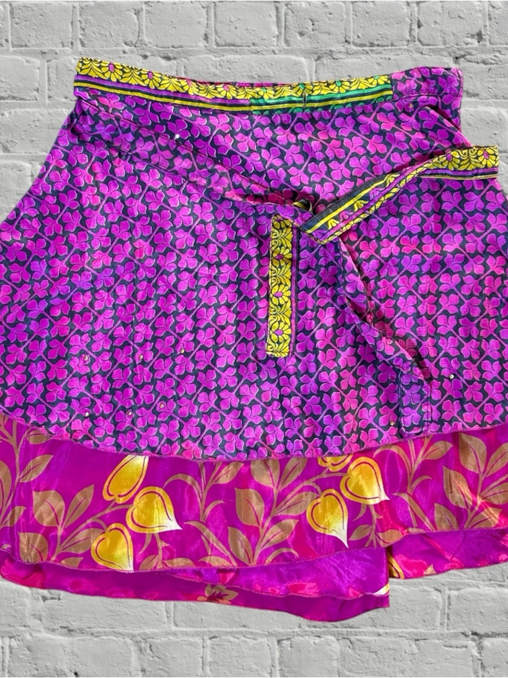 VINTAGE SILK BLEND WRAP SKIRT OSFM